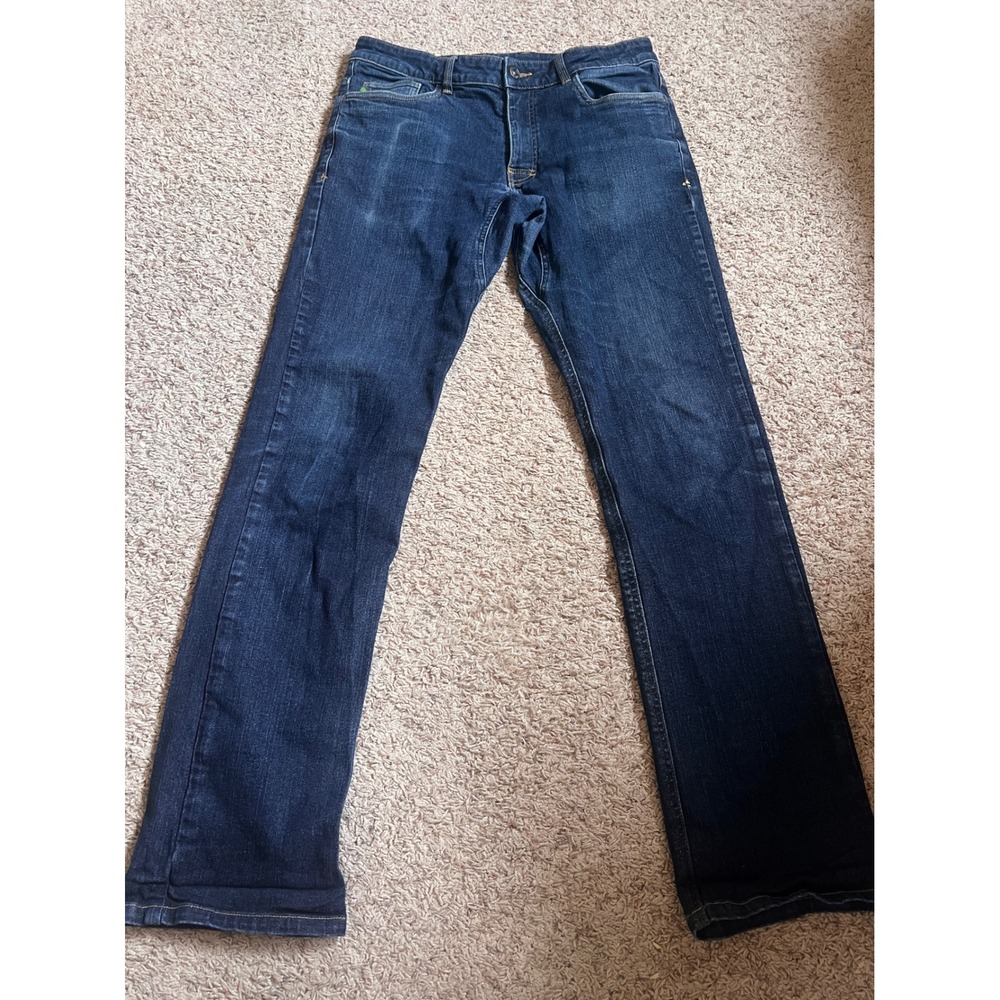 Stio Mens Dark Wash Straight Leg Denim Jeans Blue Size 33L Outdoor Casual